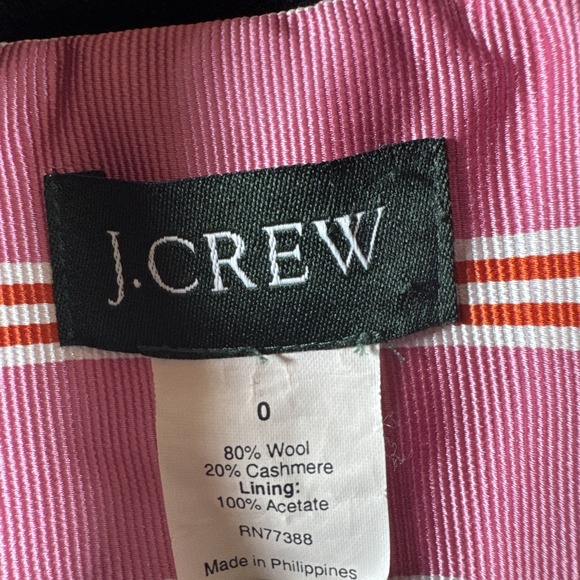 J.CREW Wool Blend Size 0 Womens Large Button Black Long Sleeve Lined Peacoat - Picture 5 of 11